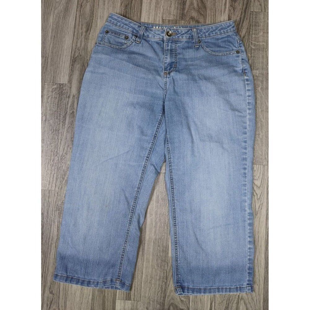 (3/$35) Merona Womens Size 6 Regular Fit 1 Pockets Cropped Denim Blue Jeans
